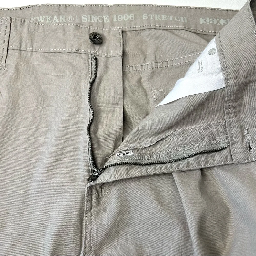 SMITH'S Workwear Mens Size‎ 38 x 32  Stretch 5-Pocket Tan Relaxed Canvas Pants